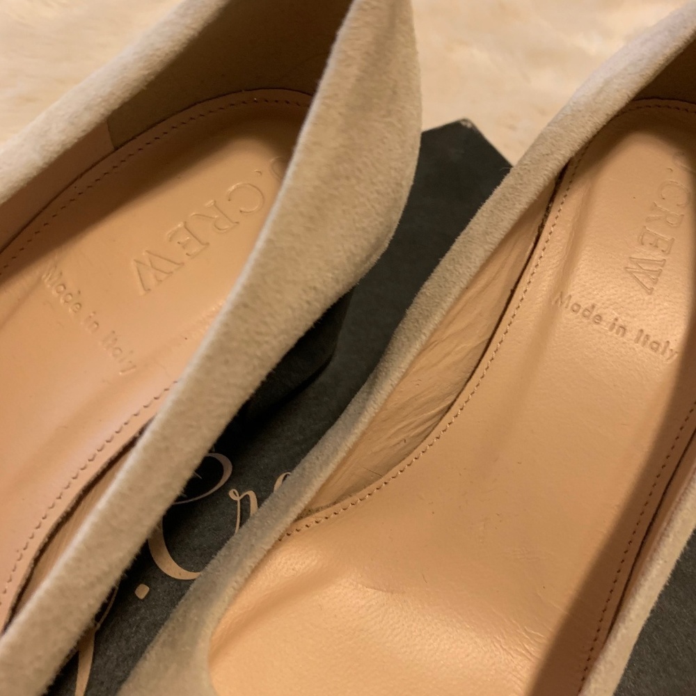 J. Crew Tortoise Heels in Suede Size 5 Tawny Sand - Picture 4 of 8